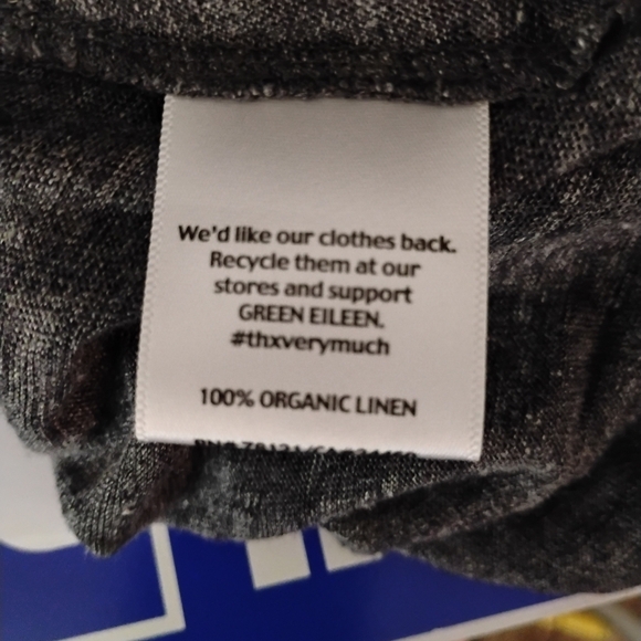 EILEEN FISHER 100% Org. Linen Dress Heathered Grey Large - Picture 4 of 4